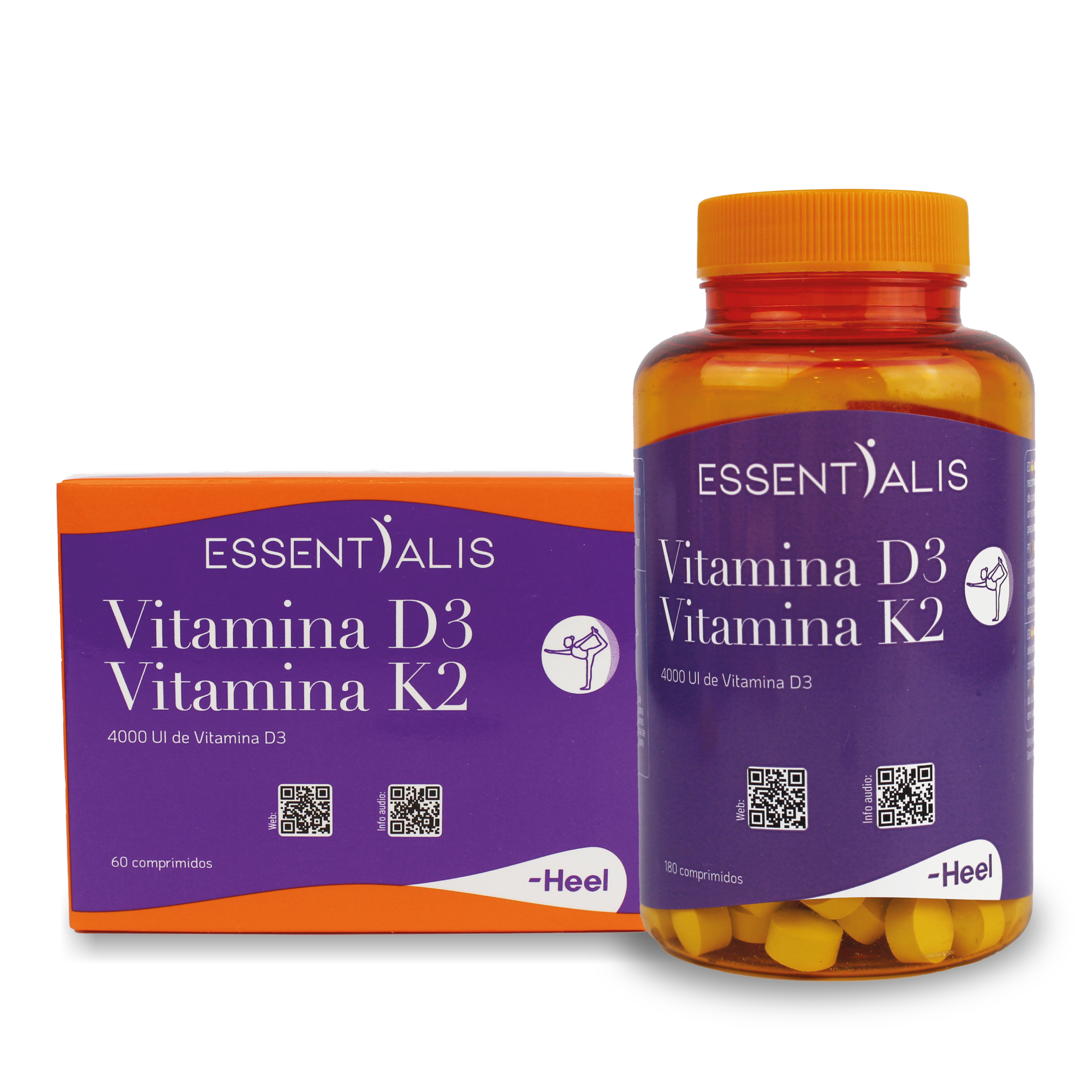 Bote y caja de Essentialis Vitamina D3 K2